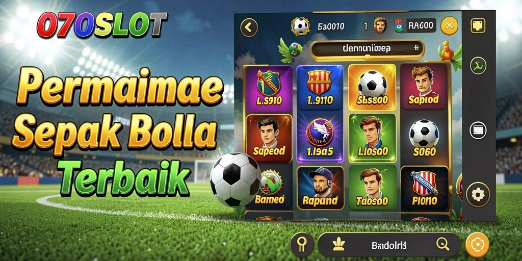 Tampilan gameplay mengasyikkan dari 070SLOT dengan tema sepak bola.