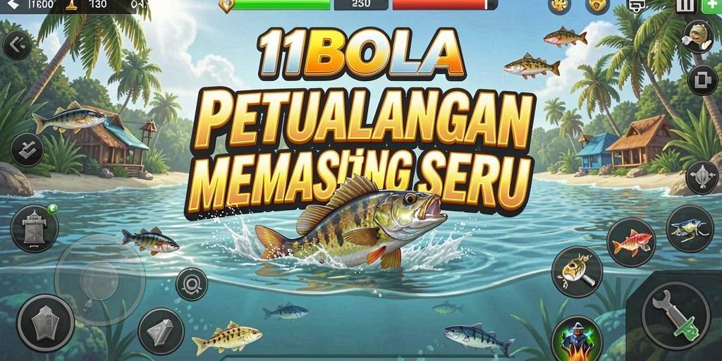 Screenshot gameplay 11BOLA menampilkan aksi memancing yang mendebarkan.