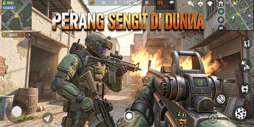 Tangkapan layar menunjukkan aksi mendebarkan dalam game FPS.