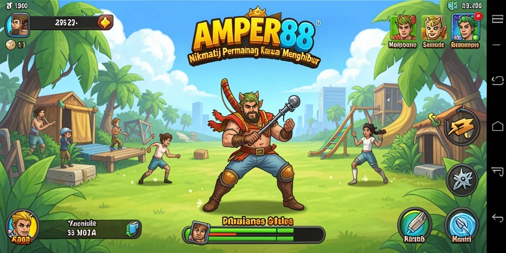 Tampilan gameplay seru AMPER88 dengan grafis cerah dan tantangan menarik.