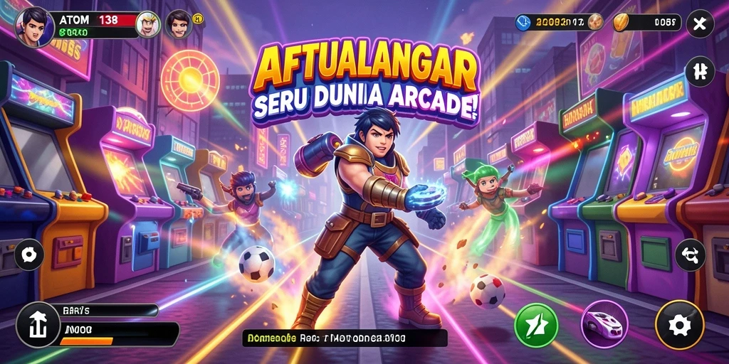 Tangkapan layar ATOM138 yang menunjukkan gameplay seru di dunia arcade.