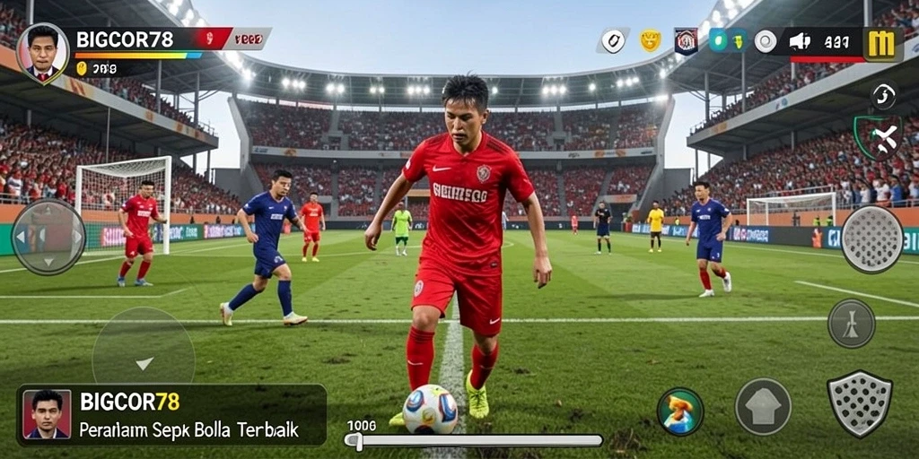 Tampilan menarik dengan gameplay sepak bola yang mendekati kenyataan.