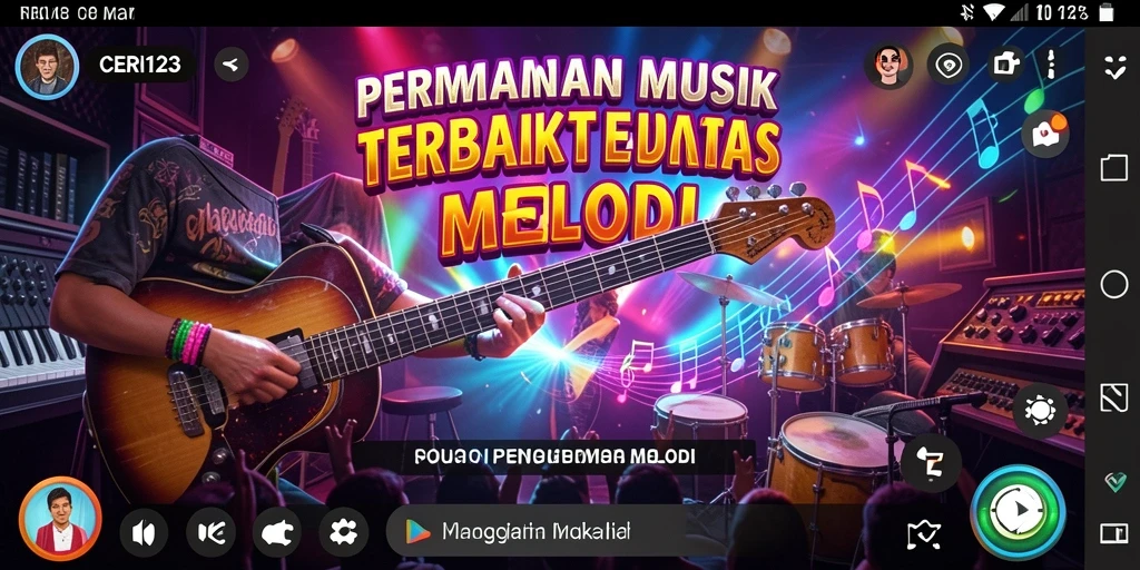 Tampilan gameplay CERI123 yang penuh warna dan dinamis.