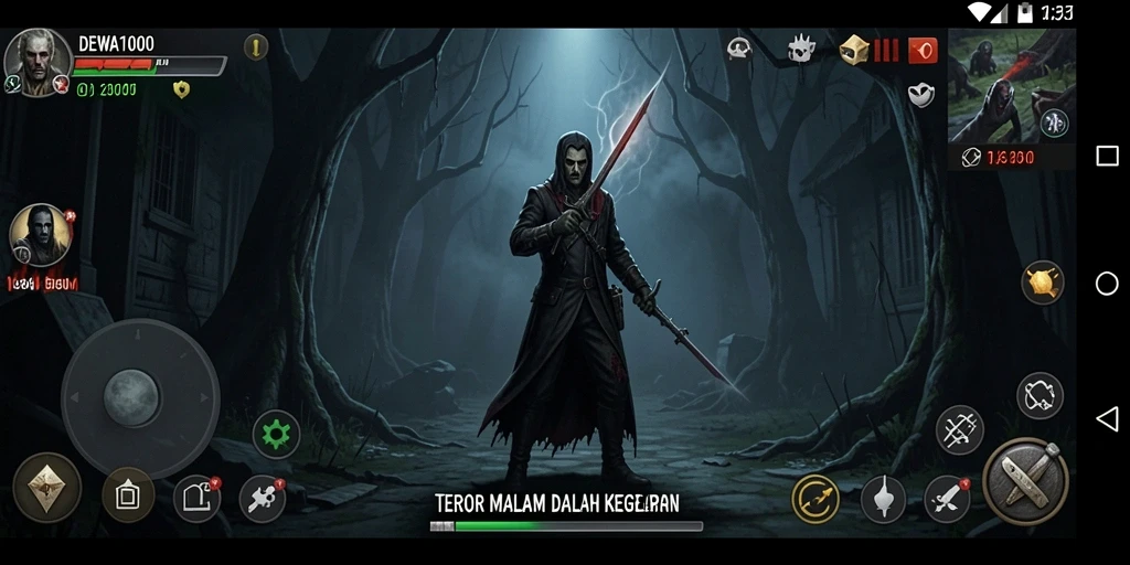 Screenshot DEWA1000 menampilkan momen menegangkan dalam gameplay Horror.