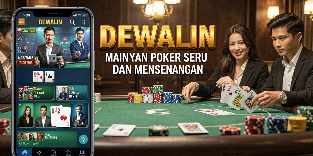 Tampilan screenshot DEWALIN dengan aksi bermain poker yang mendebarkan.