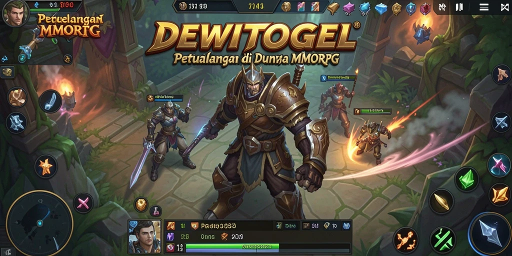 Screenshot permainan DEWITOGEL menampilkan pertarungan epik di dunia MMORPG.