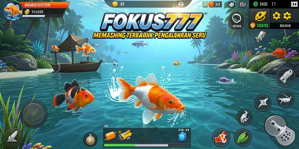 Tangkapan screenshot gameplay FOKUS777 menampilkan petualangan memancing yang seru.