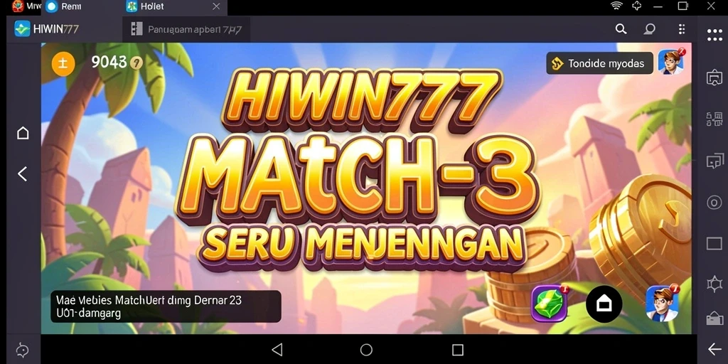 Tampilan gameplay HIWIN777 yang menarik dengan elemen Match-3 yang dinamis.
