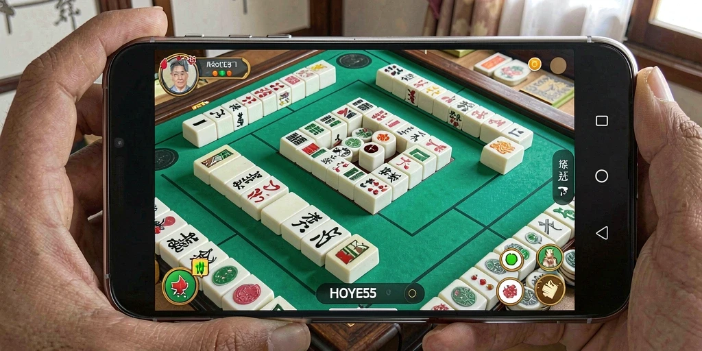 Tangkapan layar gameplay HOYE55 yang menarik dan penuh tantangan Mahjong.