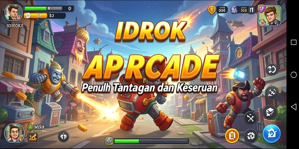 Tampilan gameplay seru dari permainan arcade yang memukau.