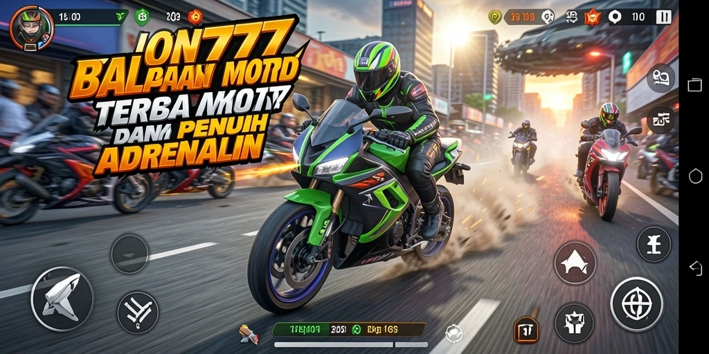 Tampilan gameplay balapan motor yang seru dan mendebarkan