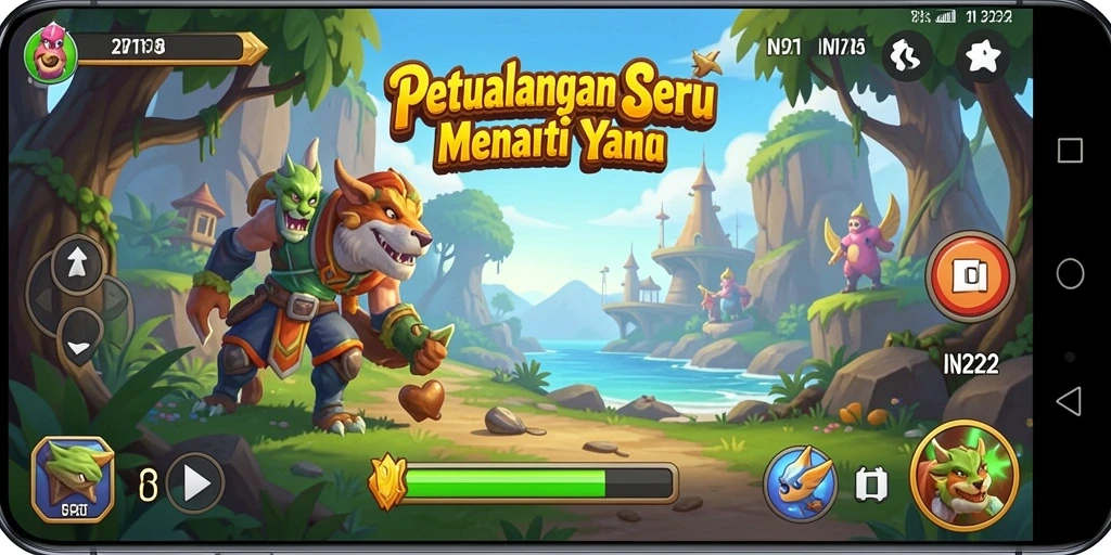 Tampilan gameplay IN22 yang penuh aksi dan petualangan.