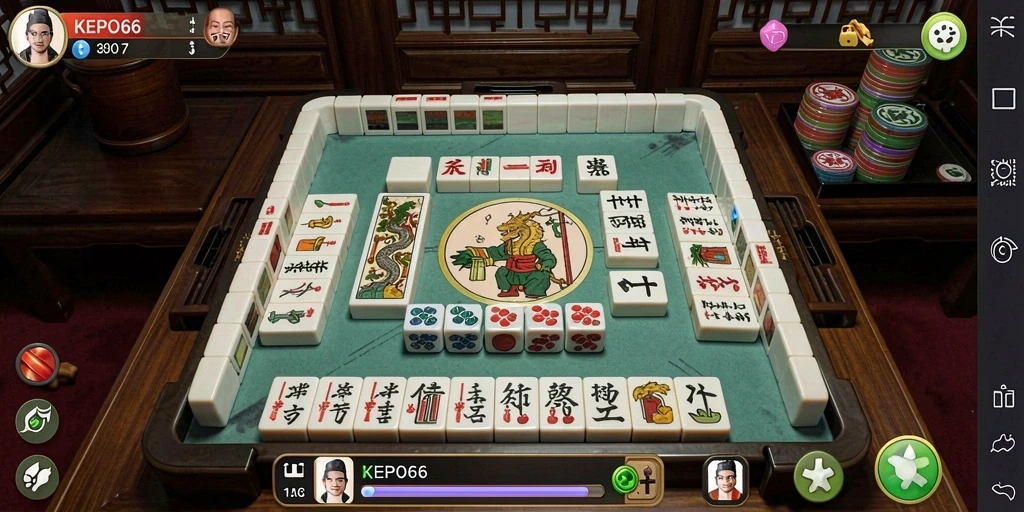 Screenshot gameplay KEPO66 yang menunjukkan saat bermain Mahjong.