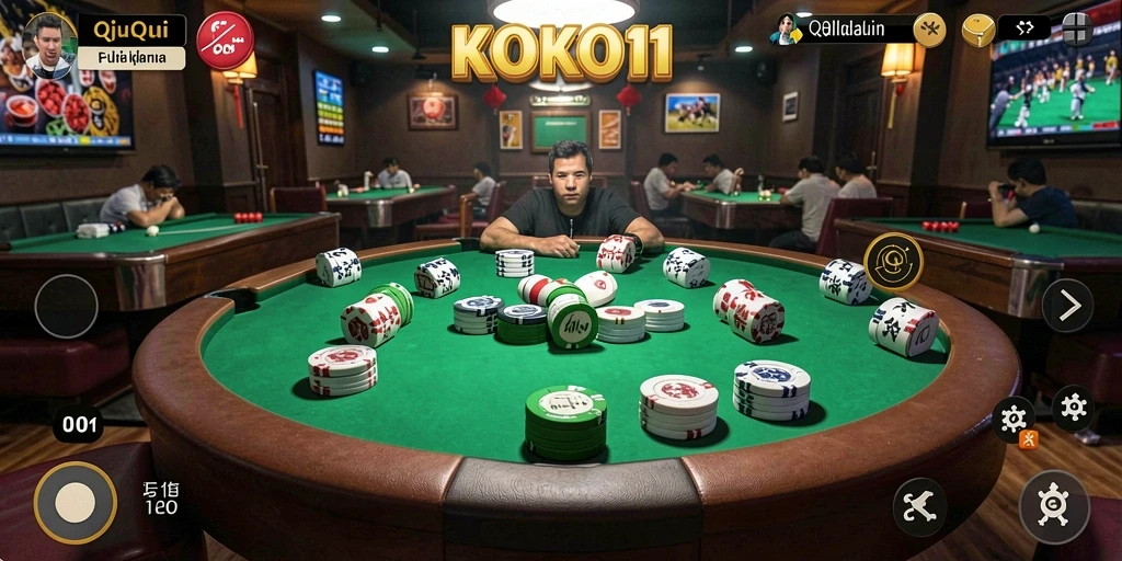 Tampilan gameplay KOKO11 dengan suasana QiuQiu yang seru.