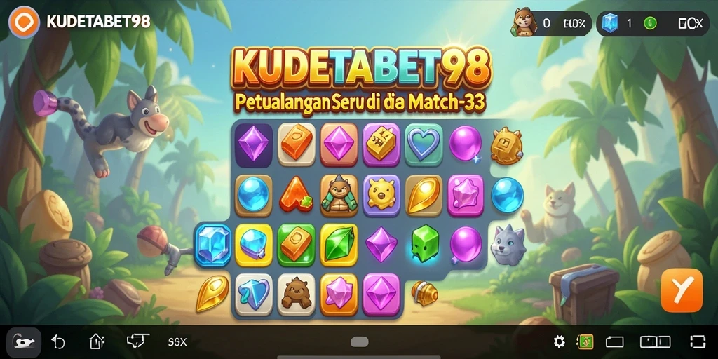 Tampilan screenshot KUDETABET98 saat gameplay Match-3 yang mendebarkan.