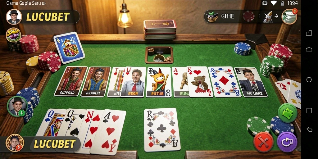 LUCUBET menampilkan gameplay Gaple yang seru dan interaktif.