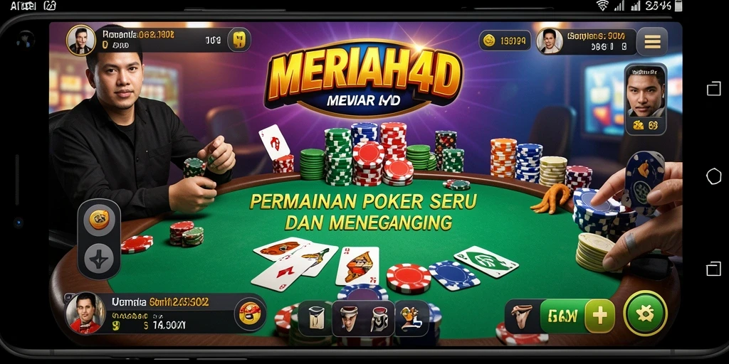 Tampilan gameplay mendebarkan dari MERIAH4D pada meja poker.