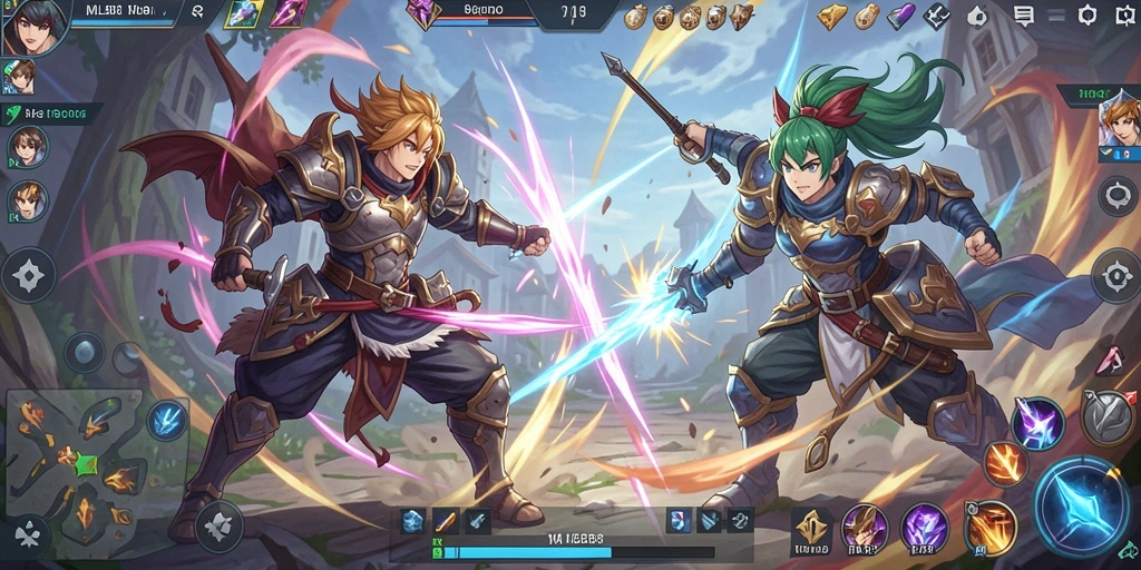 Tampilan aksi mendebarkan dalam gameplay MLBB8 yang penuh warna.
