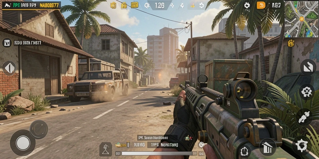 Tangkapan layar dari gameplay NABOB77 yang intens di medan perang TPS.