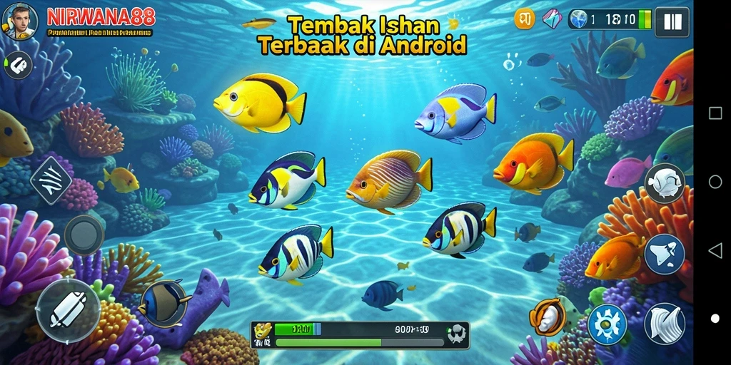 Tampilan menarik dalam gameplay NIRWANA88 saat menembak ikan.