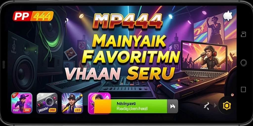Tampilan gameplay PP444 yang menampilkan interaksi musik yang menyenangkan.