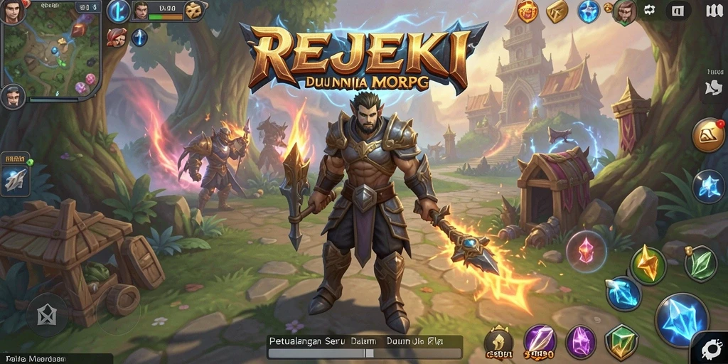 Screenshot utama REJEKI menampilkan aksi pertarungan seru dalam gameplay MMORPG.
