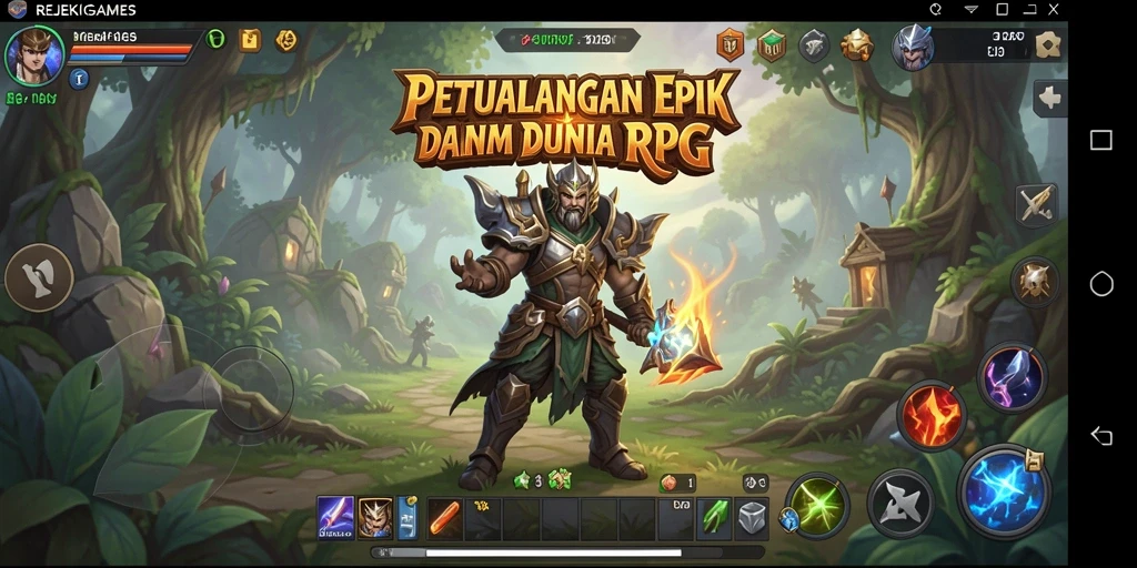 Screenshot REJEKIGAMES menampilkan aksi epik dalam permainan RPG yang mendebarkan.