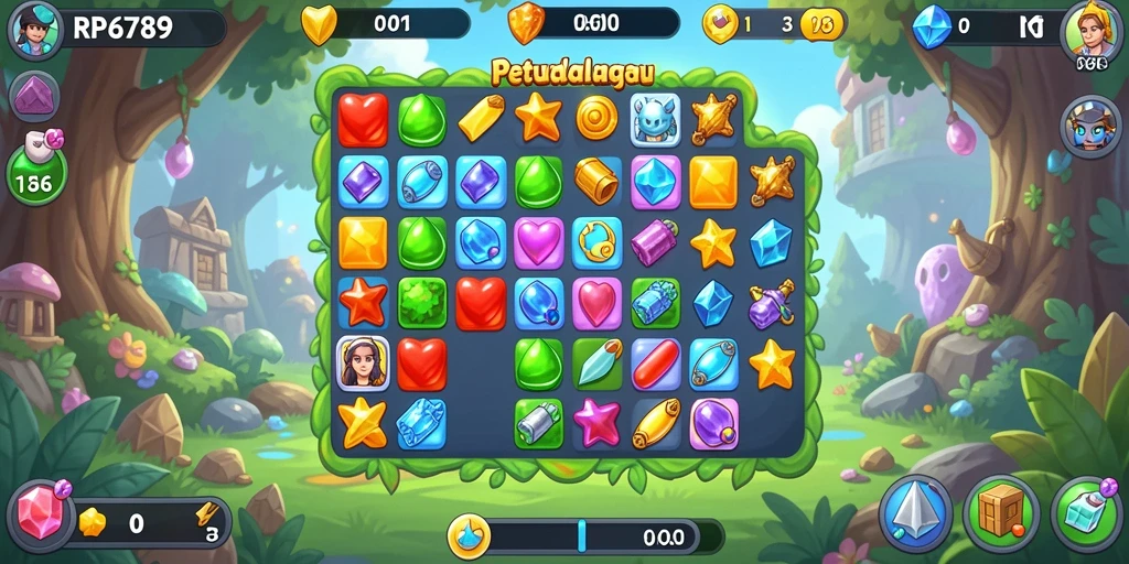 Tampilan gameplay seru dalam RP6789 dengan kombinasi warna-warni.