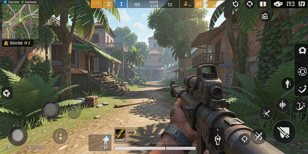 Tangkapan layar gameplay RR33 yang menunjukkan aksi TPS seru.