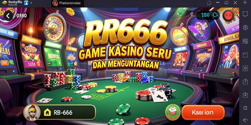 Tampilan gameplay seru dan menarik di aplikasi RR666 Kasino.