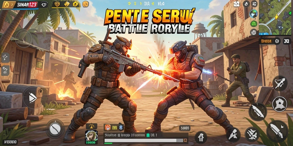 Tampilan utama gameplay SINAR123 yang menegangkan dalam arena Battle Royale.