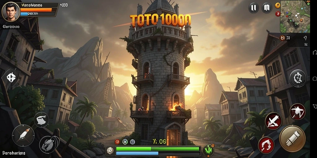 Screenshot TOTO1000 menampilkan aksi menegangkan dalam gameplay Tower Defense.