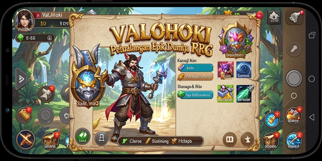 Tampilan gameplay VALOHOKI yang memikat dalam dunia RPG yang luas.